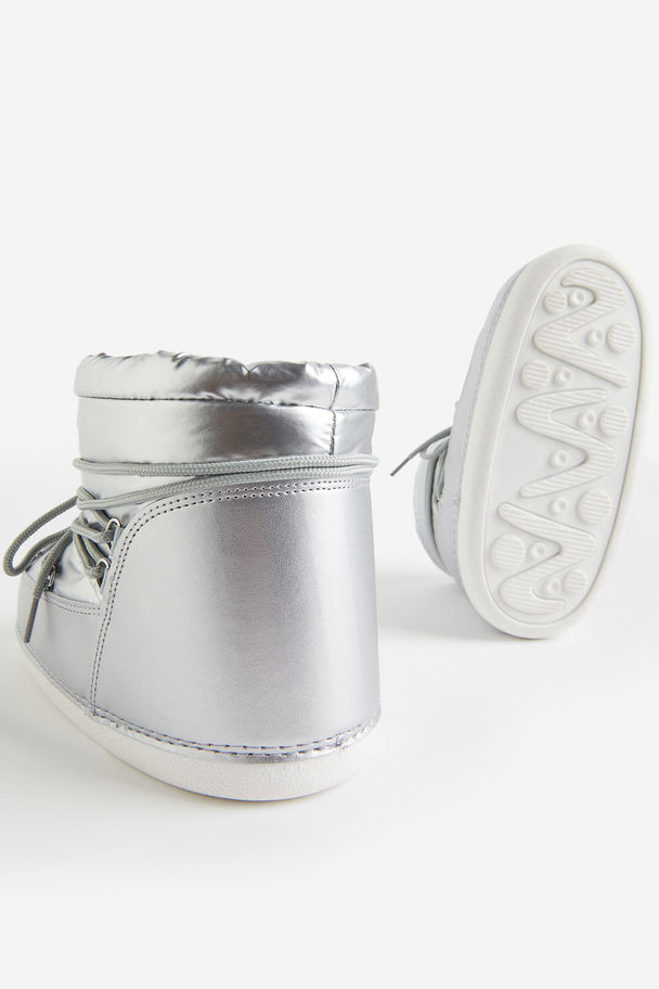 Public Desire Zuri Metallic  Ankle Boots Metallic Silber