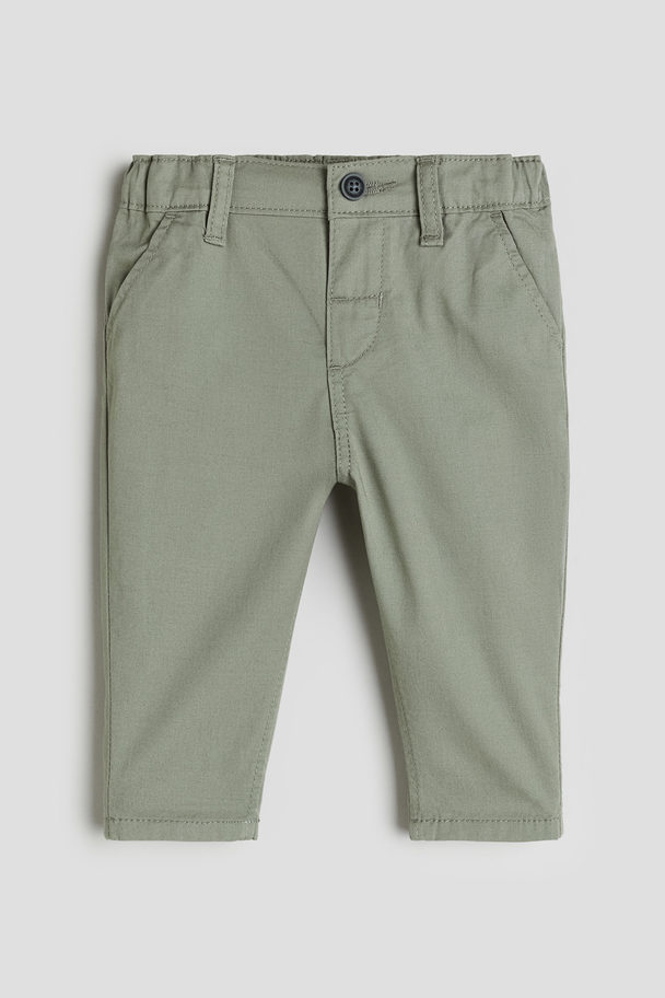 H&M Cotton Chinos Khaki Green