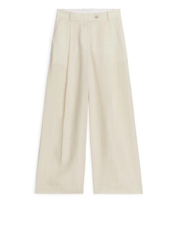 ARKET Lyocell Linen Trousers Off-white