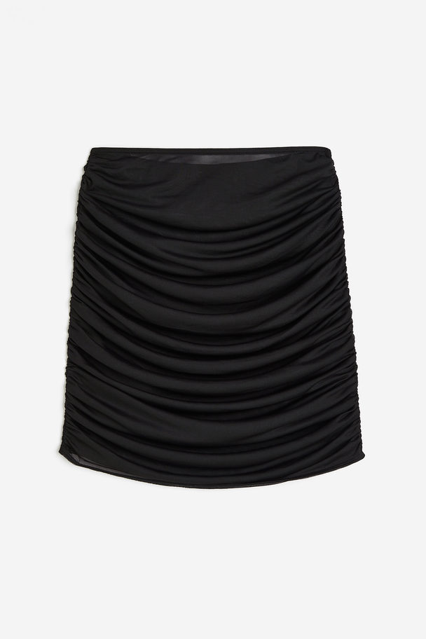 H&M Gathered Beach Skirt Black