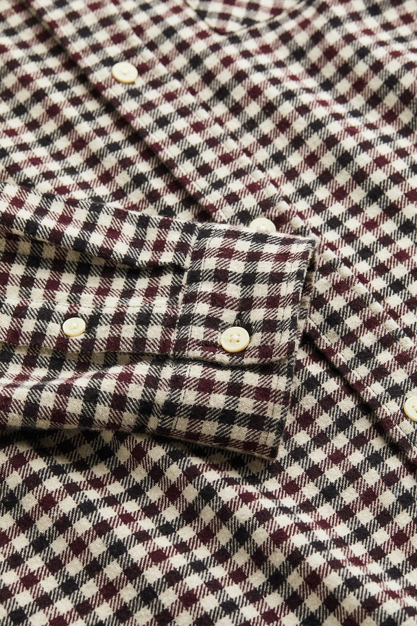 H&M Cotton Twill Shirt Red/black Checked