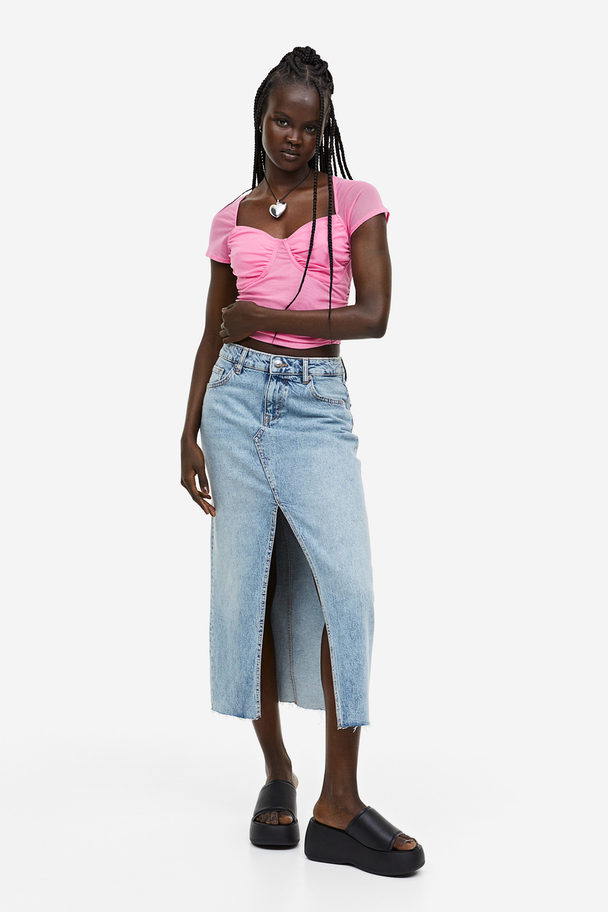 H&M Gathered Bustier Top Pink