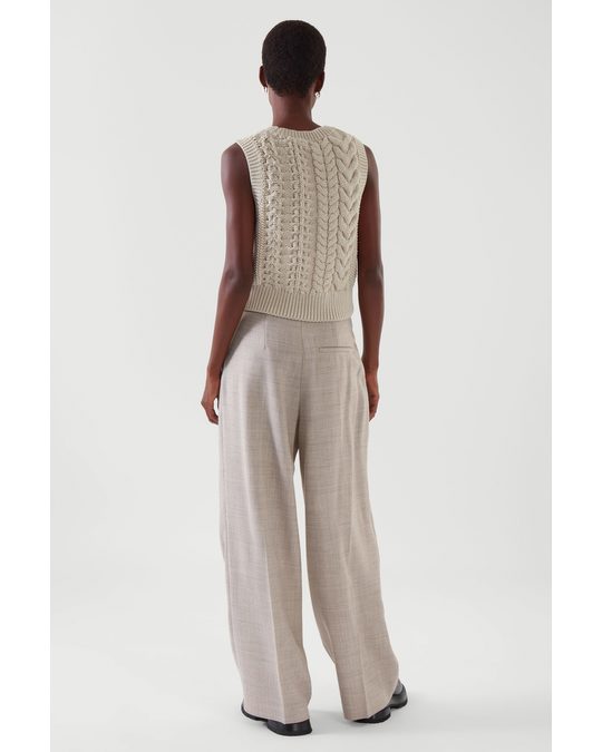 COS Contrast-knit Vest Beige