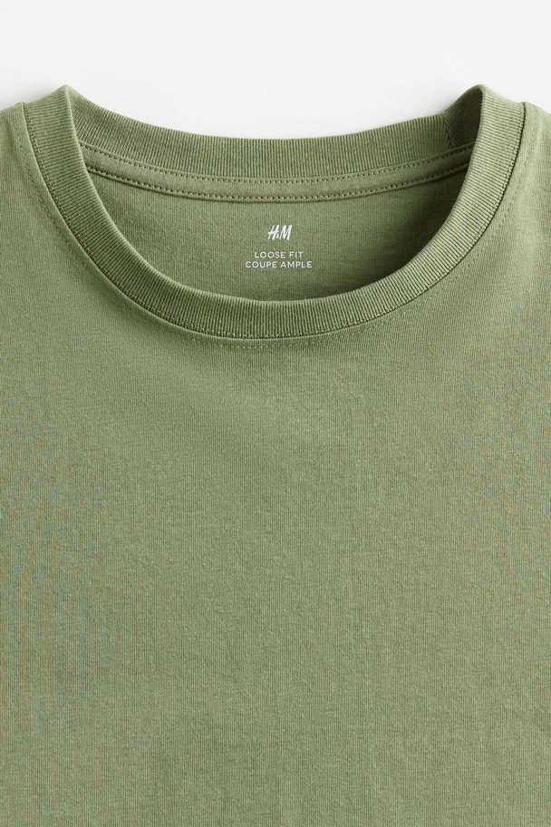 H&M T-Shirt in Loose Fit Grün