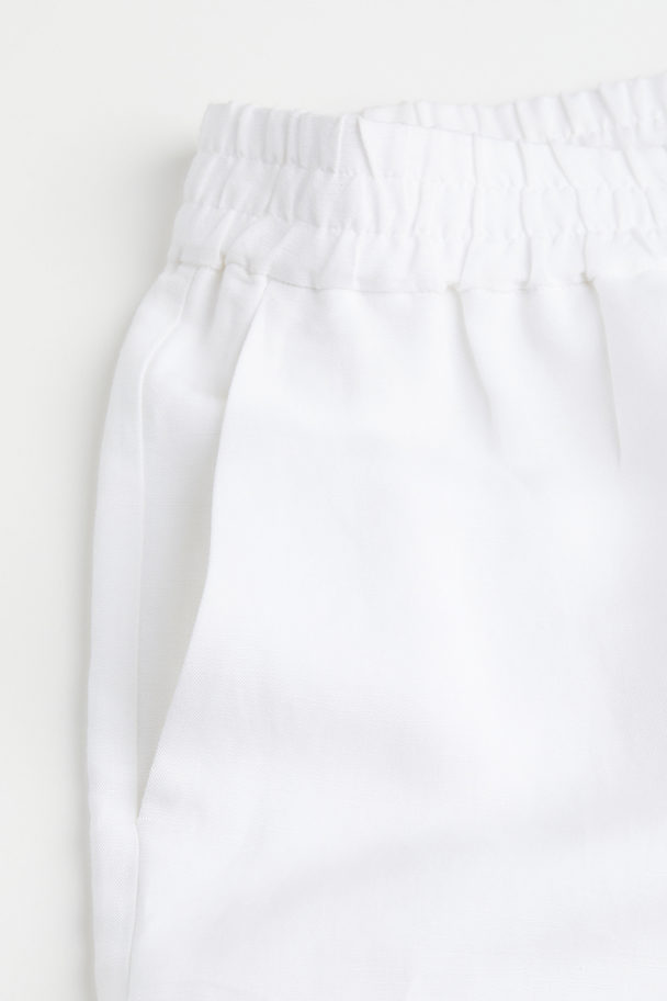 H&M Weite Hose aus Leinenmischung Weiß