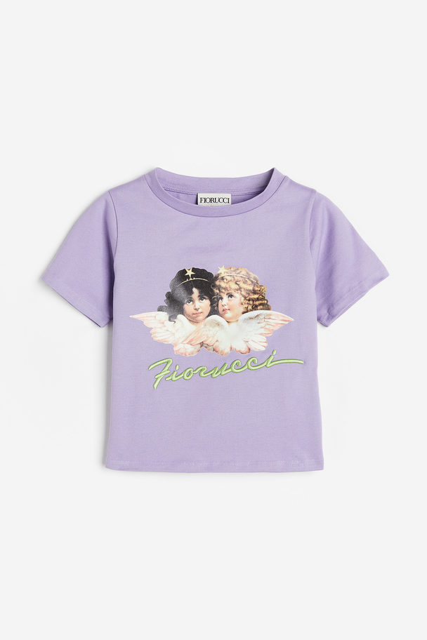 Fiorucci Cropped T-shirt Lavender Lila