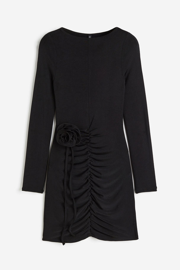 H&M Appliquéd Bodycon Dress Black