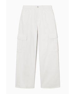 Denim Cargo Trousers Off-white