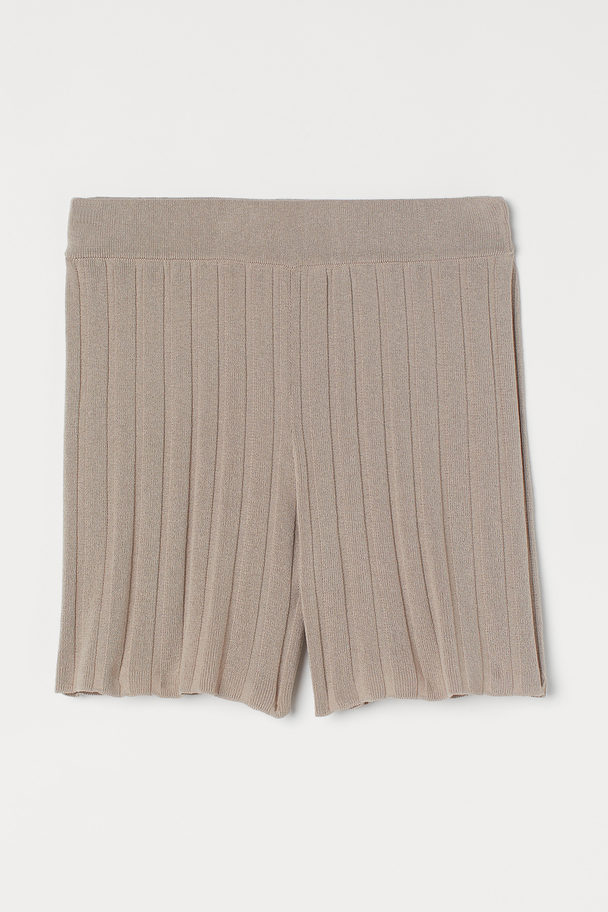 H&M Ribbed Shorts Greige