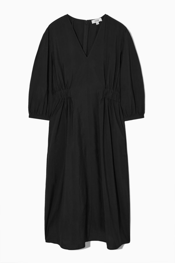 COS Voluminous V-neck Dress Black