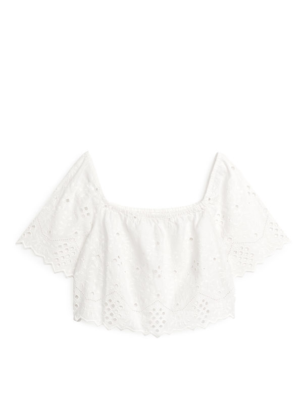 ARKET Embroidered Top White