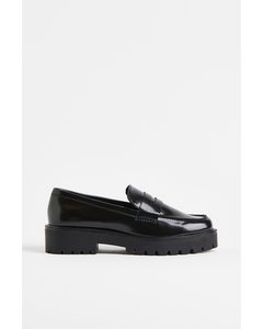 Chunky Buckle-detail Loafers Black