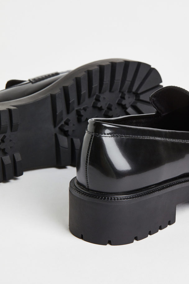 H&M Chunky Buckle-detail Loafers Black