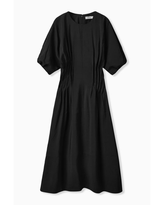 COS Gathered Midi Dress Black