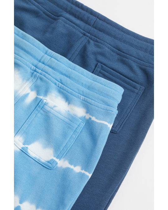H&M 2-pack Sweatshorts Dark Blue/tie-dye