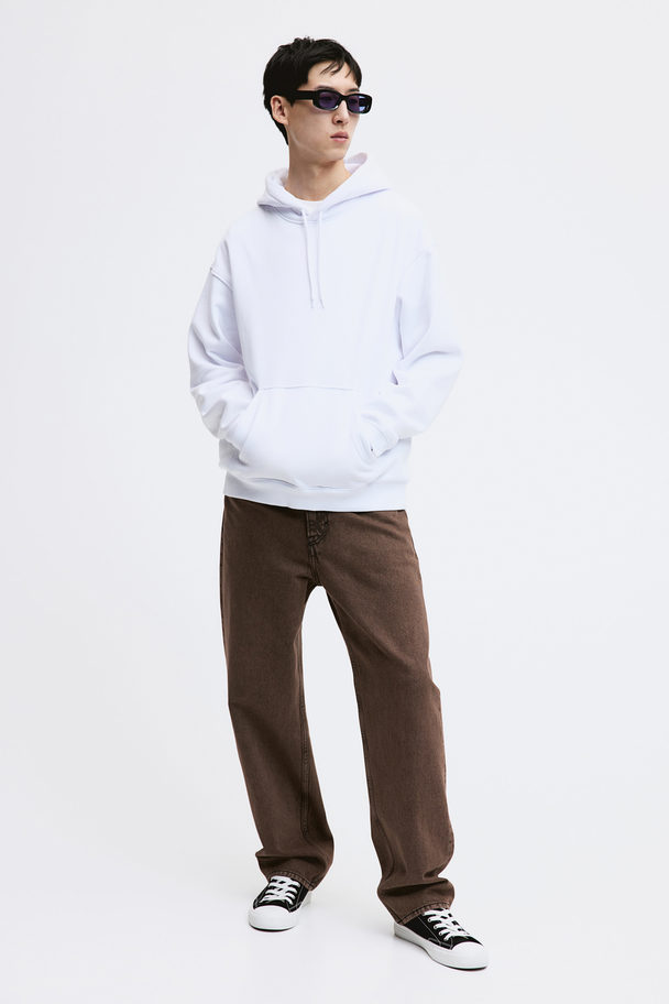 H&M Capuchonsweater - Loose Fit Wit