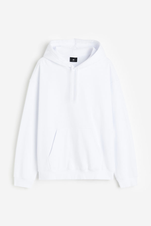 H&M Capuchonsweater - Loose Fit Wit