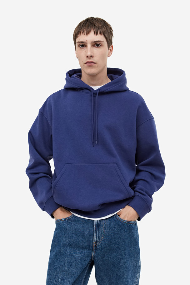 H&M Capuchonsweater - Loose Fit Donkerblauw