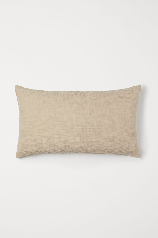H&M HOME Cotton Muslin Cushion Cover Beige