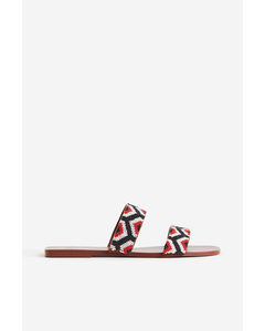 Slip In-sandaler Med Perler Rød/mønstret