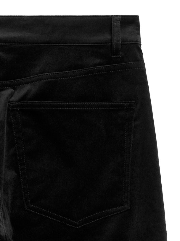 ARKET Relaxed Velvet Trousers Black