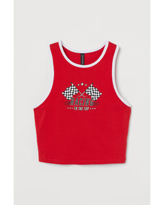 Cropped Tanktop Rood/racing To The Top