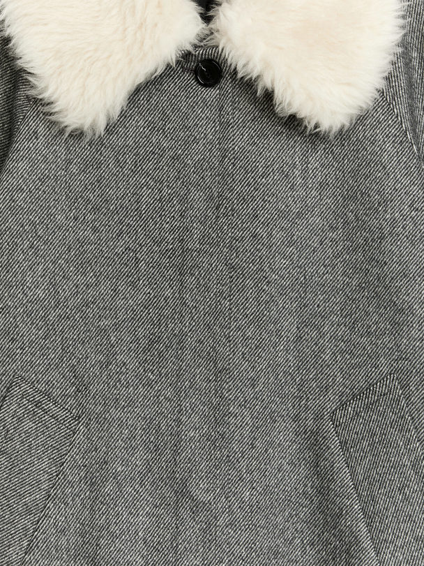 ARKET Wool Collar Coat Grey