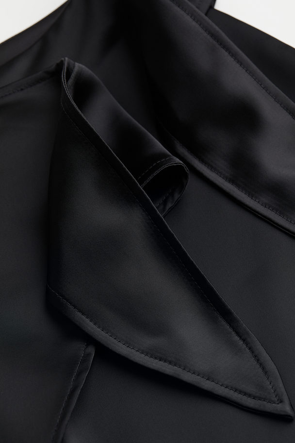 H&M Satin Wrapover Skirt Black