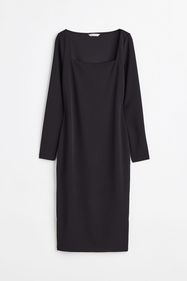 H&M Square-necked Dress Black