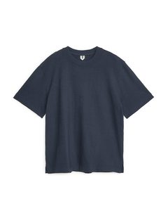 Bouclé Jersey T-shirt Donkerblauw