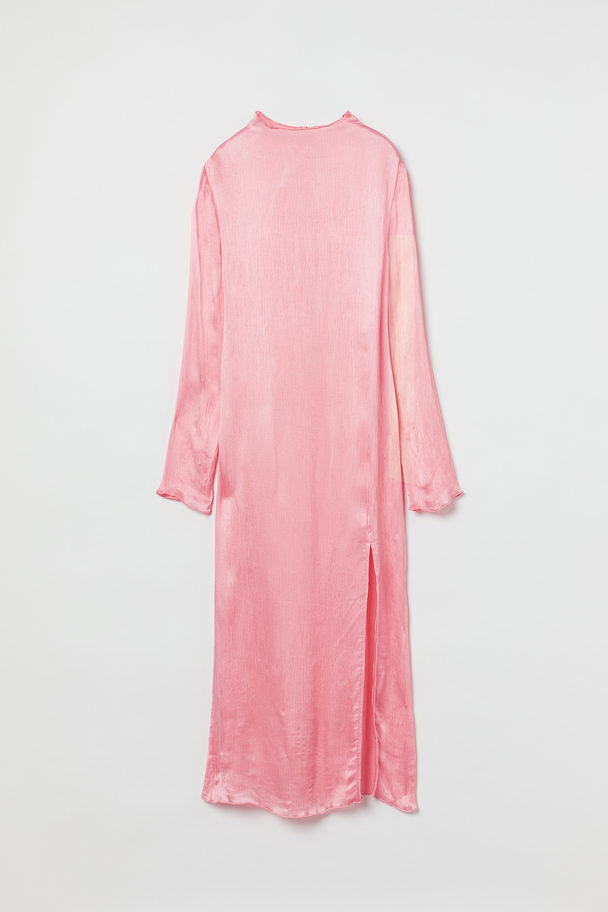 H&M Kleid mit Stehkragen Hellrosa