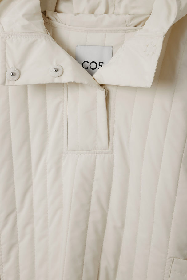 COS Hooded Padded Cape Off-white