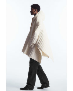 Hooded Padded Cape Off-white