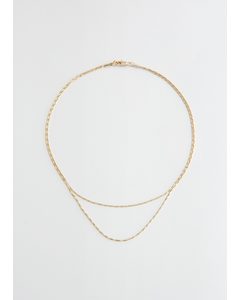 Layered Duo Chain Necklace Gold