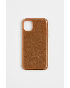 Glitterende Iphone-case Bruin