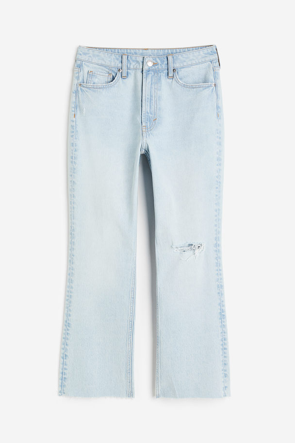 H&M Flared High Cropped Jeans Pale Denim Blue