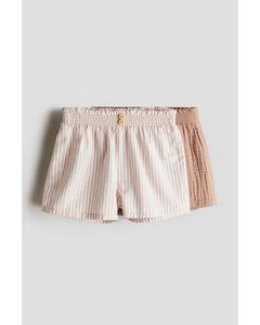 2er-Pack Shorts mit Smokbund Beige/Gestreift