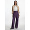 Wide-leg Linen Trousers Purple