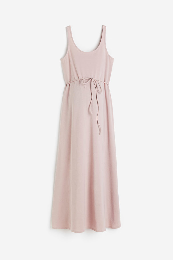H&M Mama Calf-length Cotton Dress Powder Pink