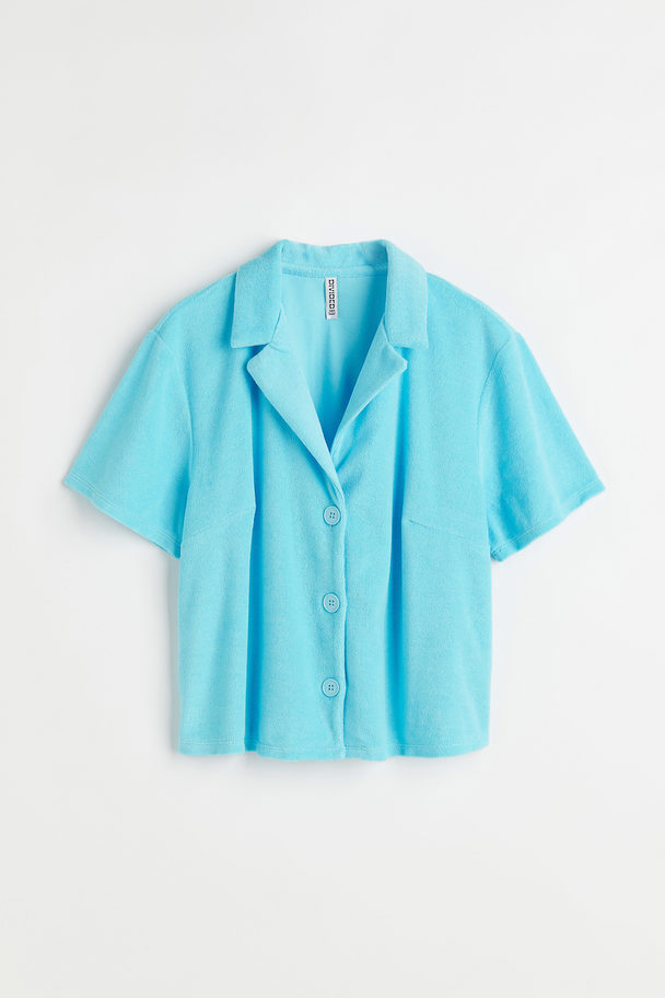 H&M Terry Resort Shirt Turquoise