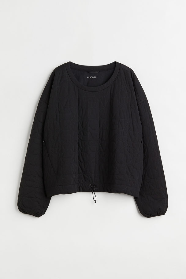 H&M Doorgestikte Outdoorsweater Zwart