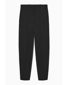 Regular-fit Tapered Wool-blend Trousers Black