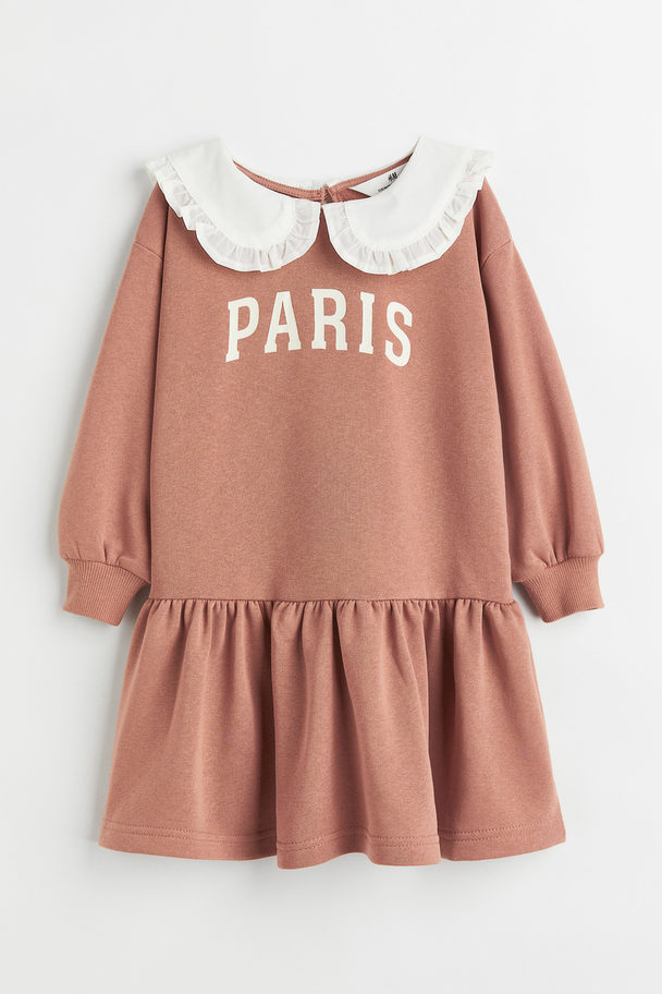 H&M Sweatshirt Dress Dark Beige/paris