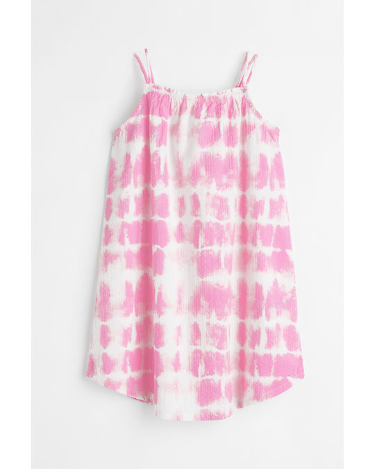 H&M Cotton Dress Pink/tie-dye