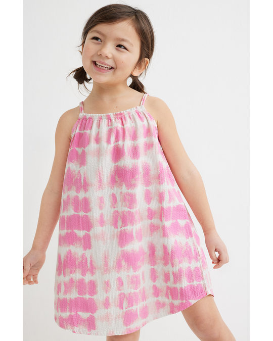 H&M Cotton Dress Pink/tie-dye