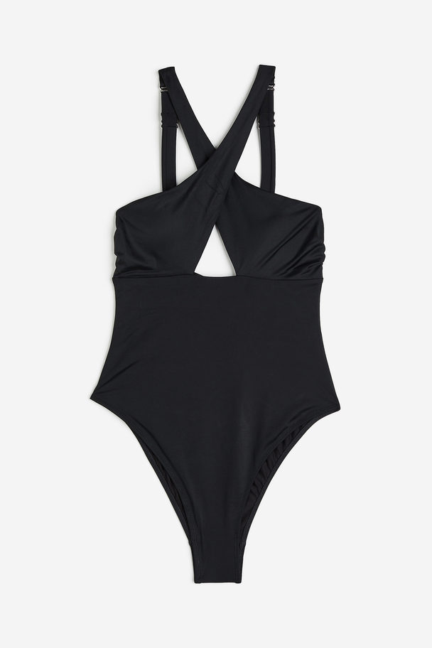 H&M Shape-Badeanzug mit hohem Beinausschnitt Schwarz
