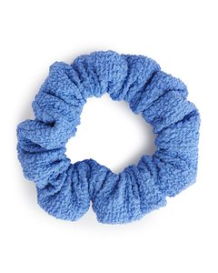 Textured Scrunchie Blue