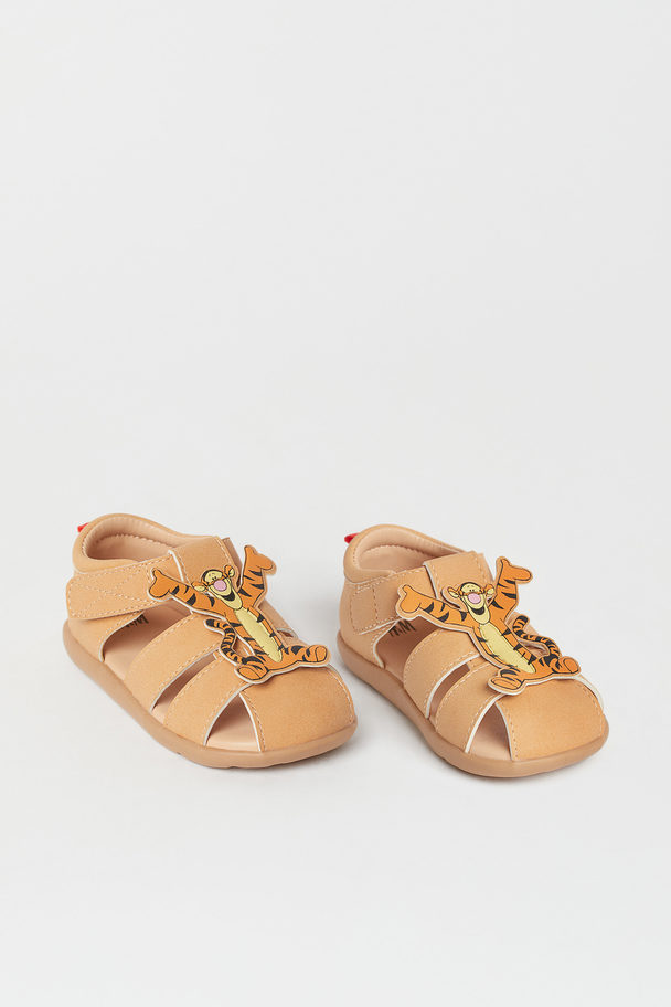 H&M Appliquéd Sandals Beige/winnie The Pooh