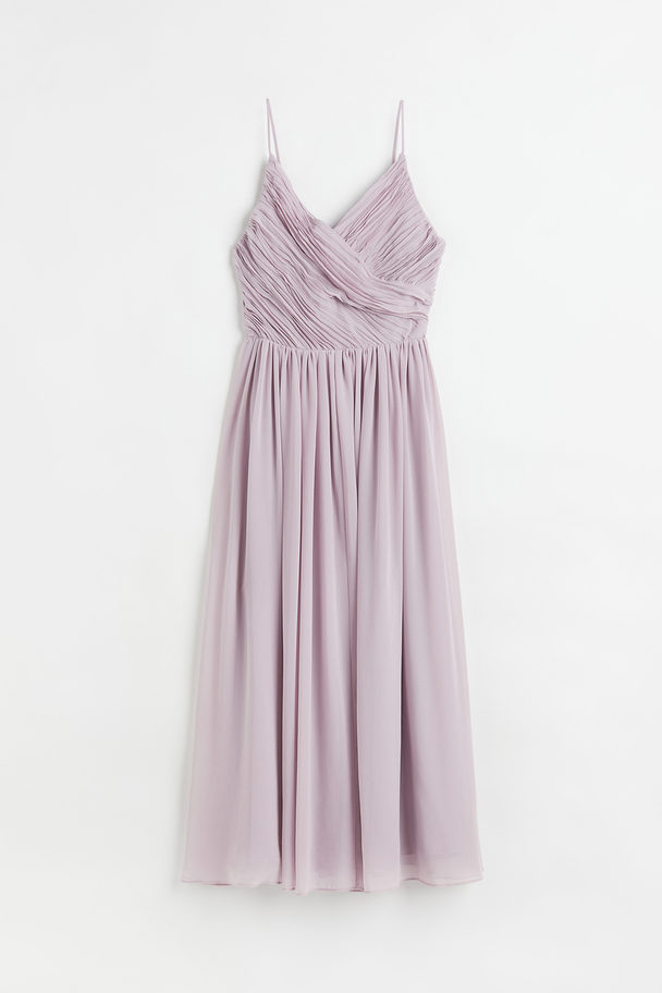 H&M Pleated Chiffon Dress Light Purple