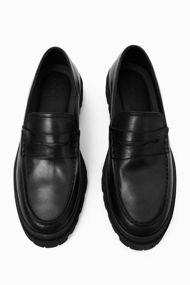 COS Chunky Leather Loafers Black